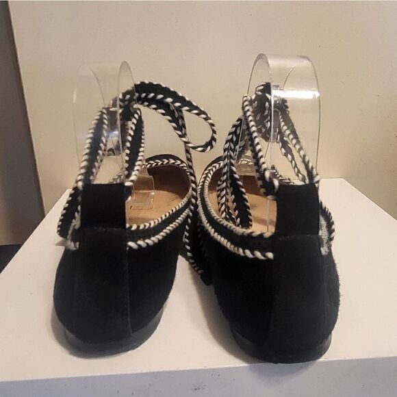 Furla "Bouganville" Blak Suede Laceup Ballet Flats Sz.7.5/38.5 Ret$295 w/Dustbag - Picture 15 of 16